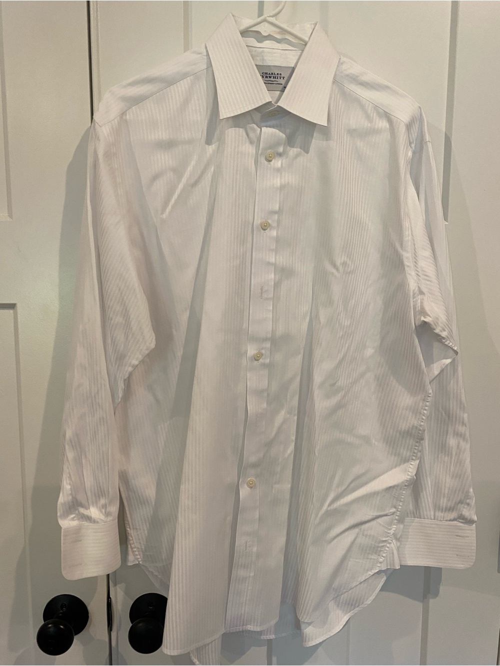 Charles Tyrwhitt White Subtle Stripe Dress Shirt